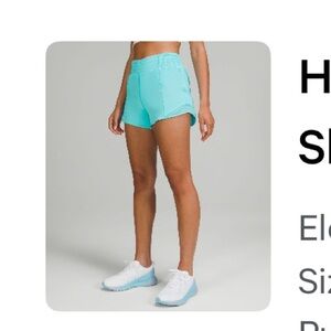 lululemon athletica “Hotty Hot” Electic Turquoise 4” shorts